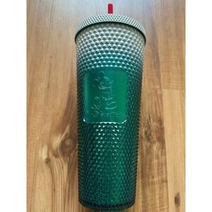 Disney Starbucks Green Studded Tumbler 24 oz Cold Cup with Straw Reusable